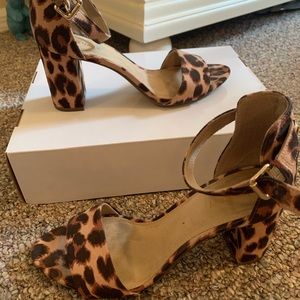 Cheetah print block heels
